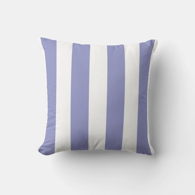 Coussin Violet doux et blanc rayé (Recto)