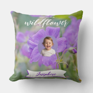 Coussin Violet Notre Petite Fleur Sauvage Nom de Photo Per