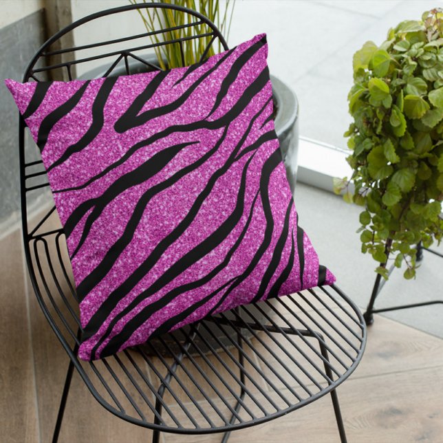 Coussin violet Zebra Glittery Motif (Créateur téléchargé)