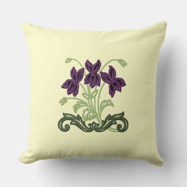 Coussin Violets Art déco (Recto)