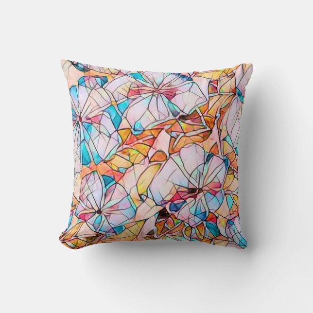 Coussin Violettes en Verre Coloré (Recto)