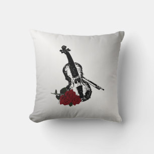 Coussin Violon et argent Rose