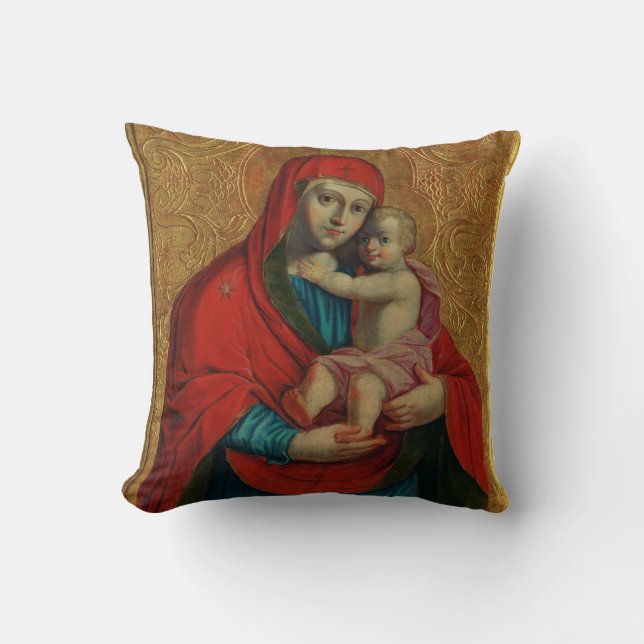 Coussin Virgin Mary and Jesus Child by Jan Rombauer (Recto)