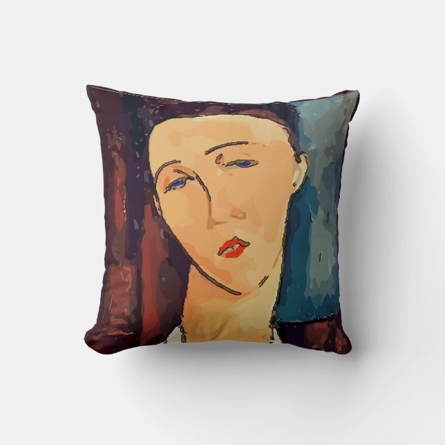 Coussin Visage Abstrait Dans L'Oreiller Brown (Recto)