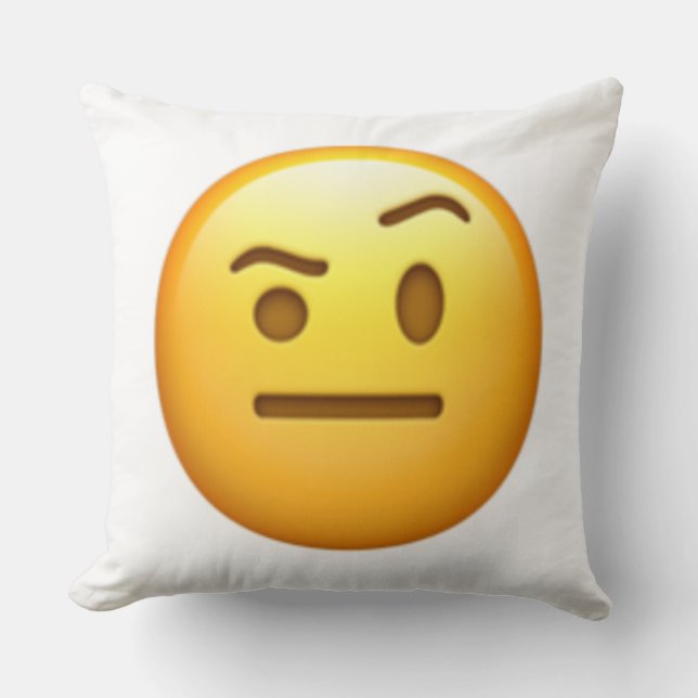 Coussin Visage avec un sourcil levé - Emoji (Recto)