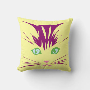 Coussin Visage de chat mignon de dessin animé Kawaii