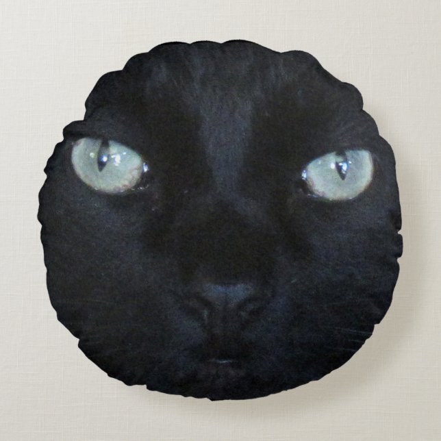 Coussin - Visage de chat noir (Devant)