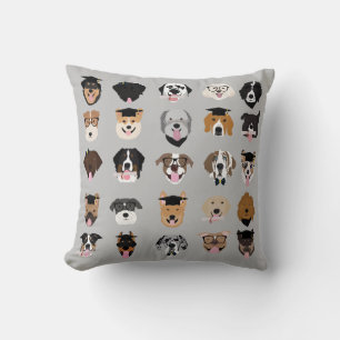Coussin Visage de chien de fin d'études