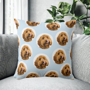 Coussin Visage de chien personnalisé   Photo personnalisée