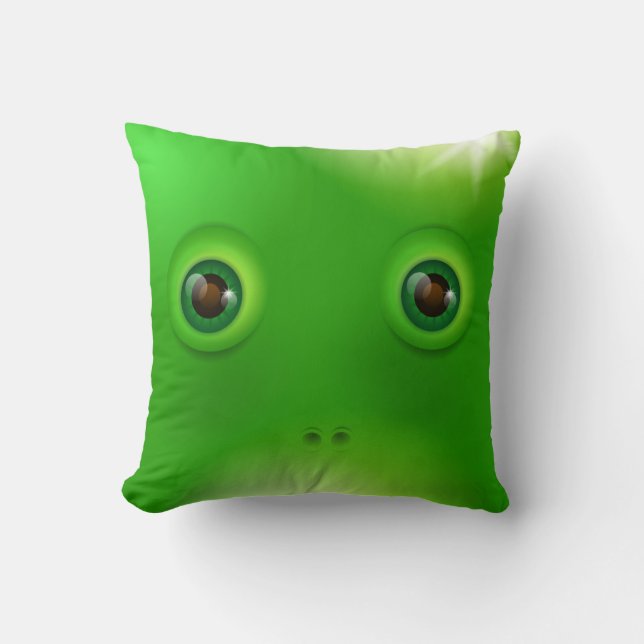 Coussin Visage vert de monstre (Recto)