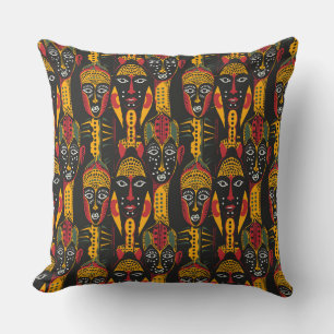 Coussin Visages africains Jeu d'oreiller