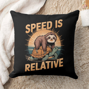 Coussin Vitesse est relative - Fantaisie et tortue