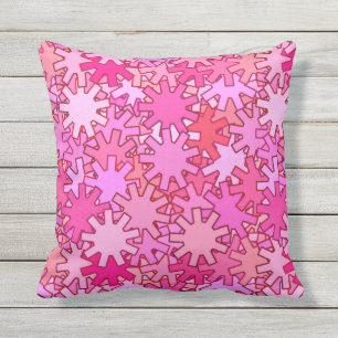 Coussin Vitesses, fuchsia et rose géométriques modernes