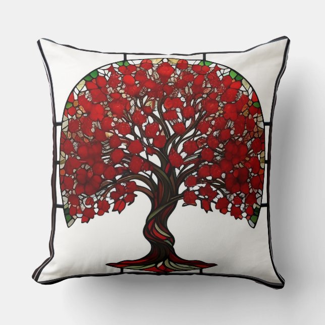 Coussin Vitraux représentant un arbre (Recto)