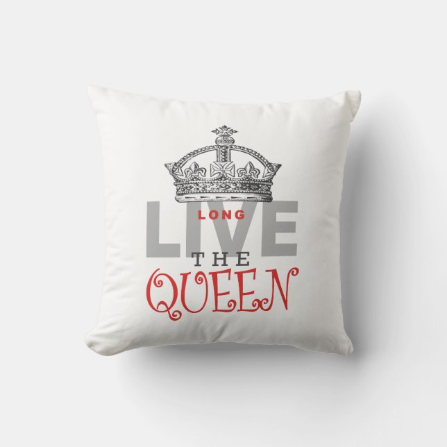 Coussin Vive la REINE ! (Recto)
