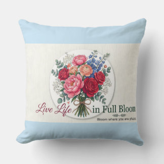 Coussin • Vive la vie en pleine floraison chemin de table