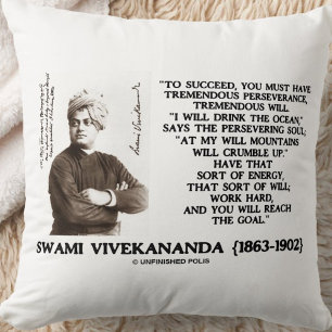 Coussin Vivekananda Pour Réussir Ayez Persévérance Volonté
