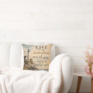 Coussin Vivez dans la Nouvelle-Angleterre côtière ensoleil