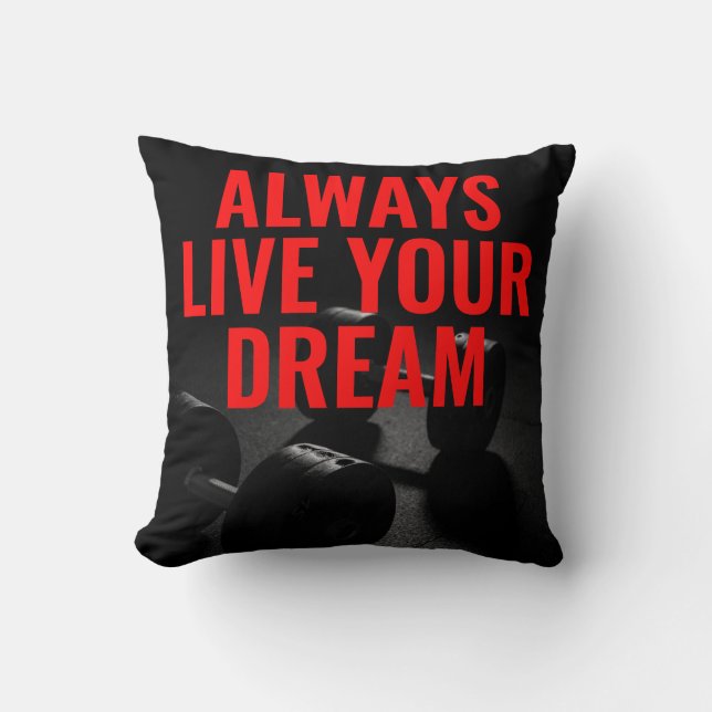 Coussin Vivez votre rêve Bodybuilding entraînement Fitness (Recto)