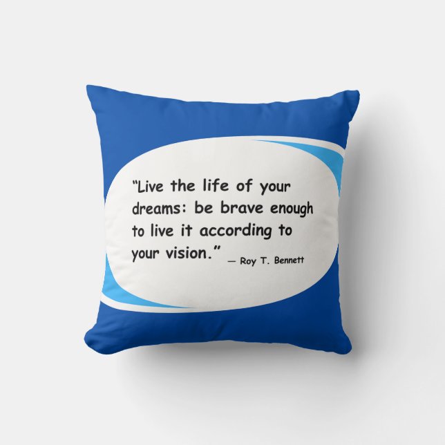 Coussin Vivez votre vision - Citation Motivationnelle (Recto)