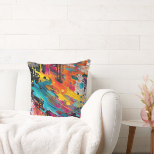 Coussin Vivid Chaos Splash Graffiti