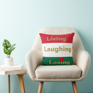 Coussin Vivre, Rire, Aimer L'Oreiller