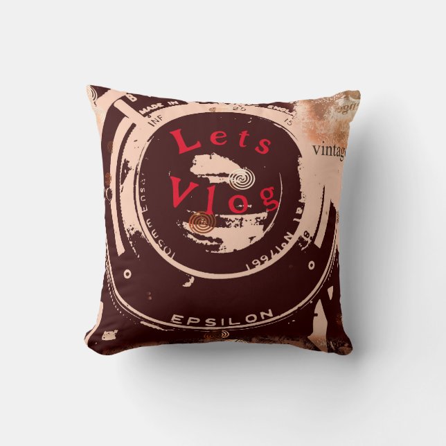 Coussin Vlogger Vintage rétro (Recto)
