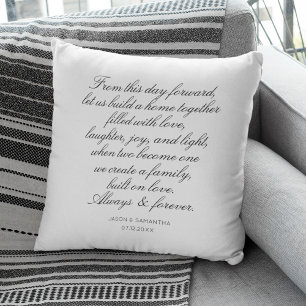Coussin Voeux de Mariage Calligraphie Personnalisée Jeunes