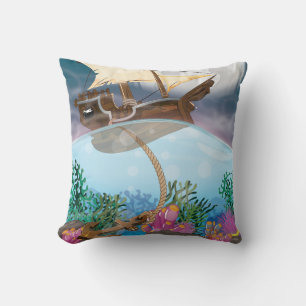 Coussin Voilier qui jette l'ancre