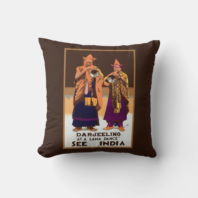 Coussin Voir l'Inde ~ Darleeling (Recto)