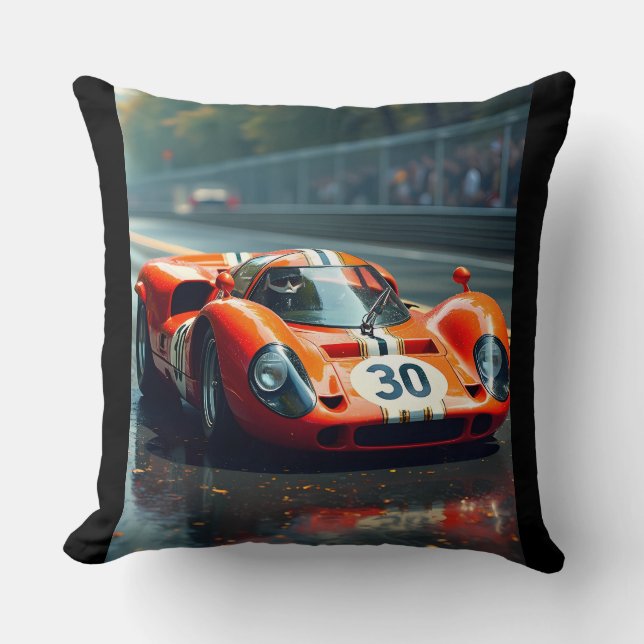 Coussin Voiture de course numéro 69 en belles couleurs (Recto)
