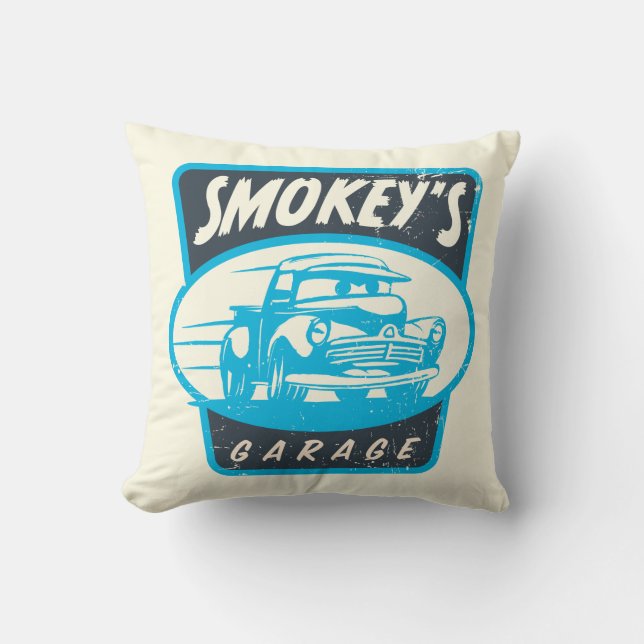 Coussin Voitures 3| Le garage de Smokey (Recto)