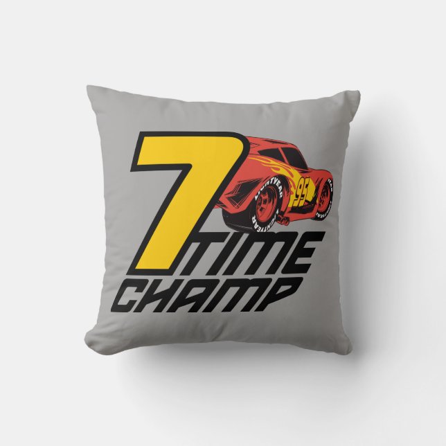 Coussin Voitures 3| Lightning McQueen - 7 Time Champ (Recto)