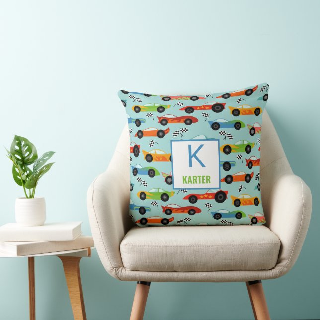 Coussin Voitures de course cool Enfants personnalisés (Chaise)