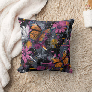 Coussin Vol de Papillon Abstrait Vibrant (4)