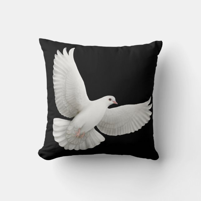 Coussin volant de colombe de blanc de Paloma (Recto)