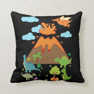 Coussin Volcano et Dino garçons filles Dinosaures amusant