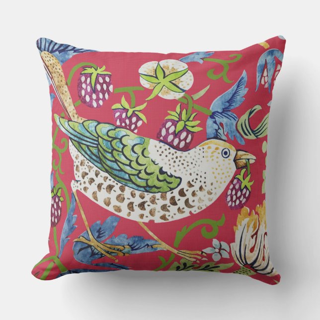 Coussin Voleur de fraises William Morris (Recto)