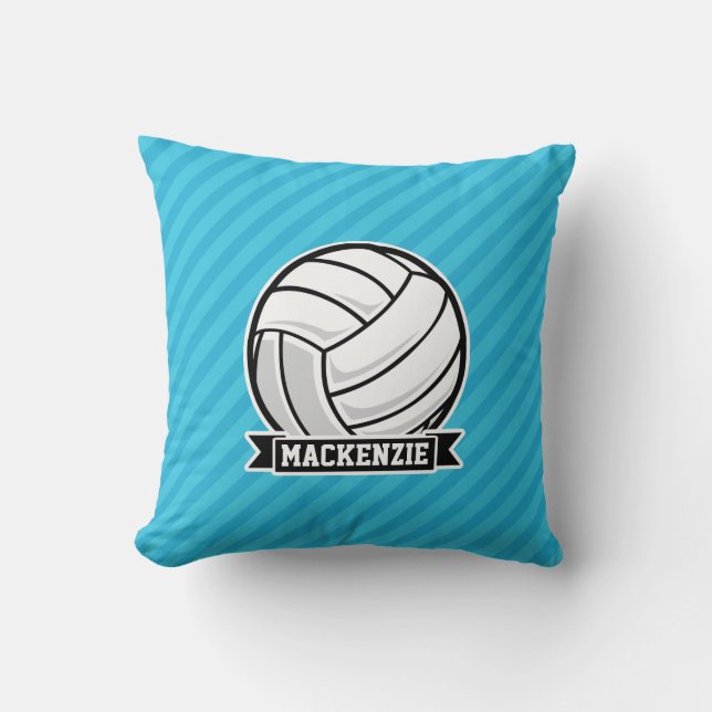 Coussin Volley-ball ; Bleu ciel (Recto)