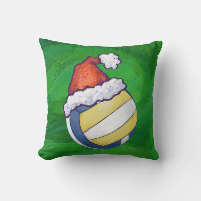 Coussin Volley-ball Casquette de Noël (Recto)