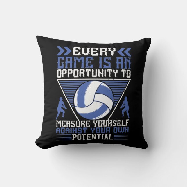 Coussin Volley-ball - Chaque Jeu Est Une Opportunité (Recto)