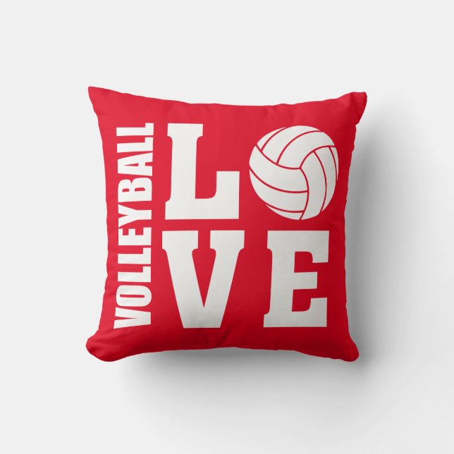 Coussin Volleyball Love Red (Recto)