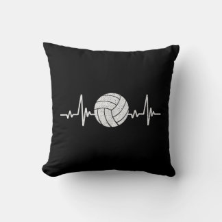 Coussin Volleyball Lover Heartbeat Vintage Retro Volleybal