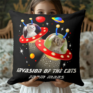 Coussin Vos chats dans Funny Sci-Fi UFO Espace Alien Thème