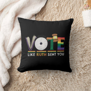 Coussin Votez comme si Ruth vous avait envoyé Gavel fémini