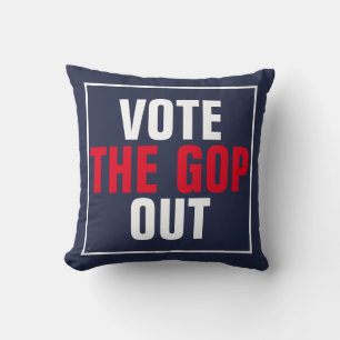 Coussin Votez le GOP Out Rouge Bleu Politique