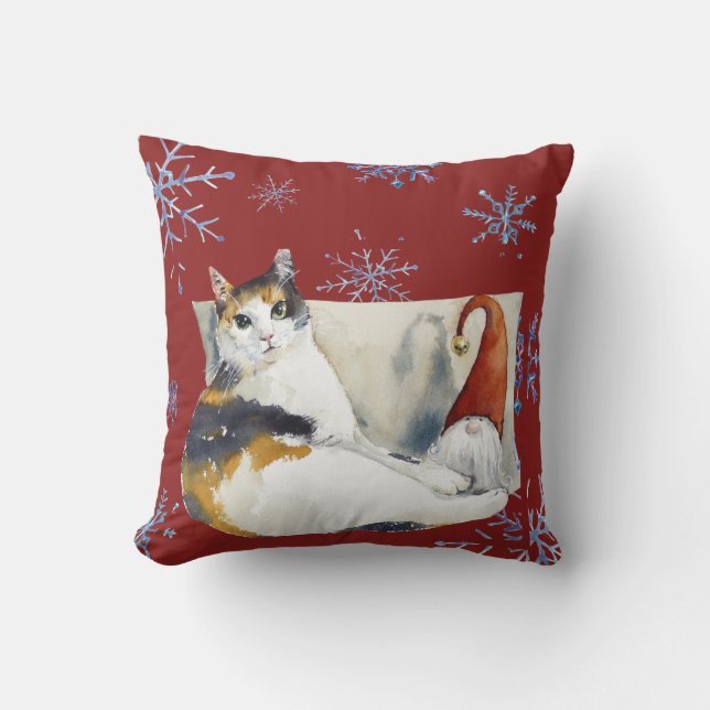 Coussin Votre animal de compagnie Photo thème Noël Flammes (Recto)