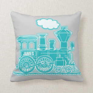 Coussin Votre carreau nommé de gris d'aqua de fou de trai