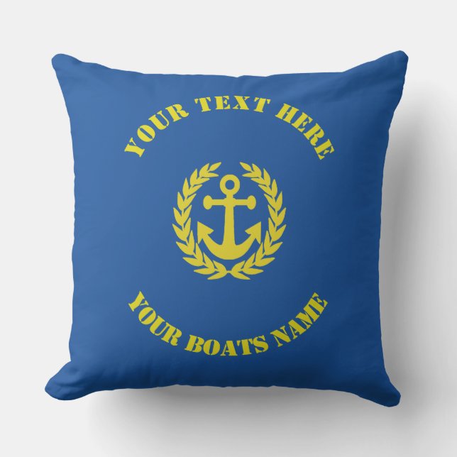 Coussin Votre conception nommée d'ancre de bateaux (Recto)