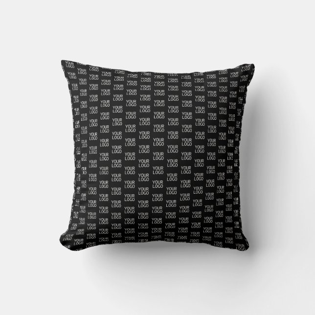 Coussin Votre logo d'entreprise | Motif demi-étape élégant (Recto)